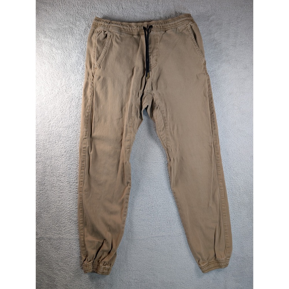 Charles and a Half‎ Mens Khaki Jogger Pants Tan Elastic Waist Drawstring Size XL